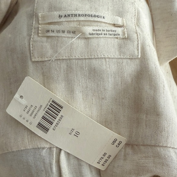 NWT Anthropologie V Neck Knot Front Long Sleeve Faux
Wrap Midi Dress Ivory Linen - Picture 11 of 15